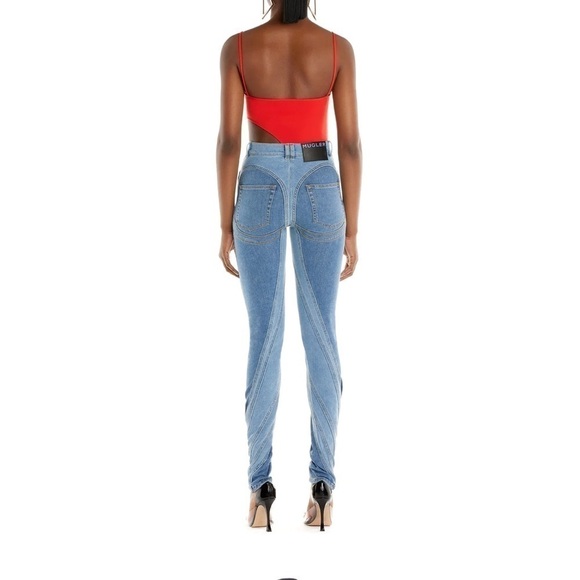 New Mugler Illusion Spiral Jeans Size 36 - Picture 3 of 9